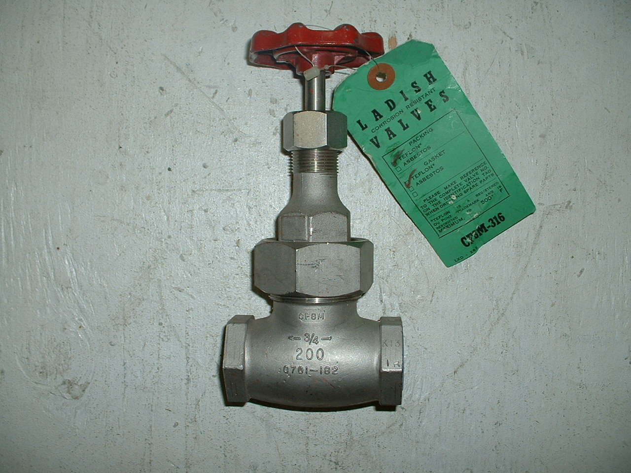 Ladish Globe Valve P/N C7253-0707-07 Size 3/4